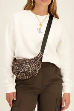 Bruine Crossbody Tas Met Luipaard Print