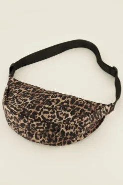 Bruine Crossbody Tas Met Luipaard Print