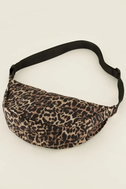 Bruine Crossbody Tas Met Luipaard Print