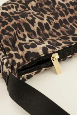 Bruine Crossbody Tas Met Luipaard Print