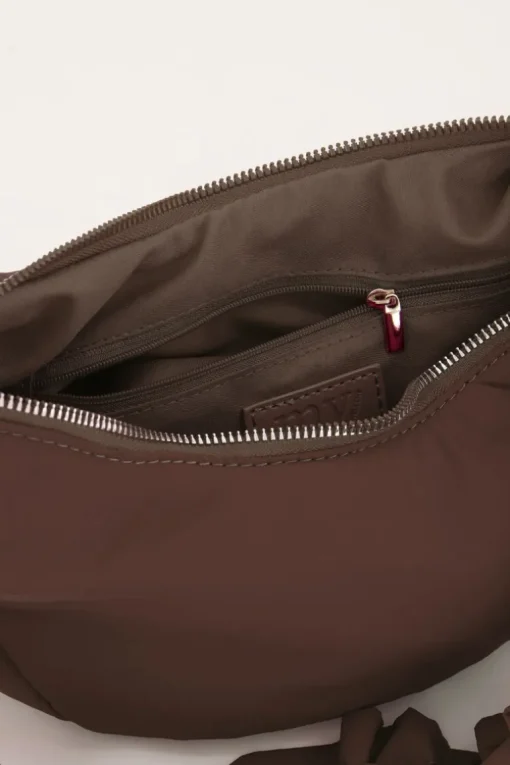 Bruine Crossbody Tas Met Ruffles