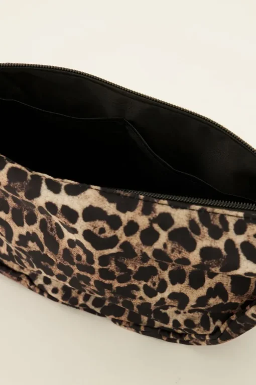 Bruine Crossbody Tas Met Luipaard Print