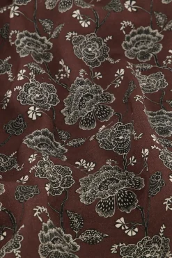 Bruine Jurk Met Bloemenprint & Omslag
