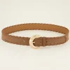 Bruine Riem Met Gevlochten Detail & Gesp
