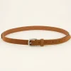 Bruine Riem Met Zilverkleurige Gesp