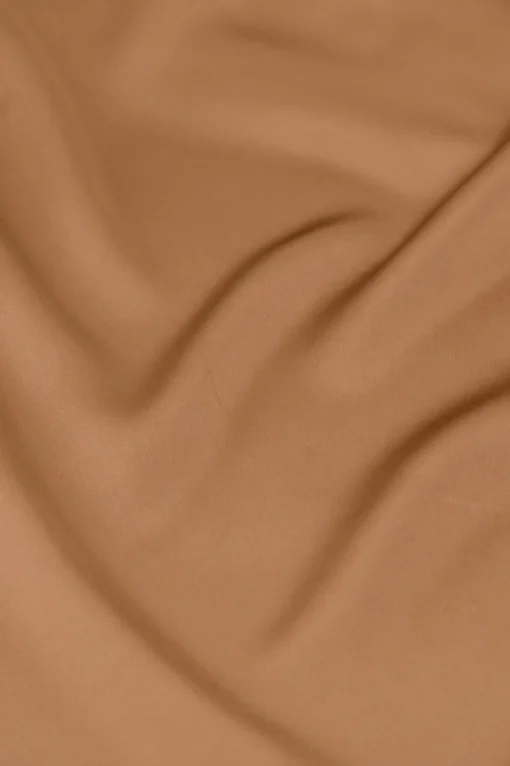 Bruine Satijnen One-shoulder Jurk Met Overslag