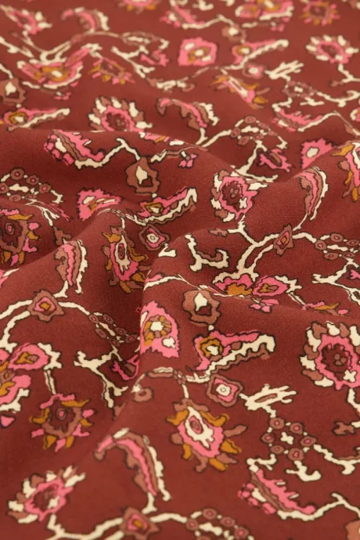 Bruine Wikkeljurk Met Grafische Print