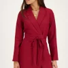 Burgundy Blazer Jurk Met Koord