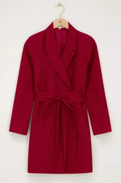 Burgundy Blazer Jurk Met Koord