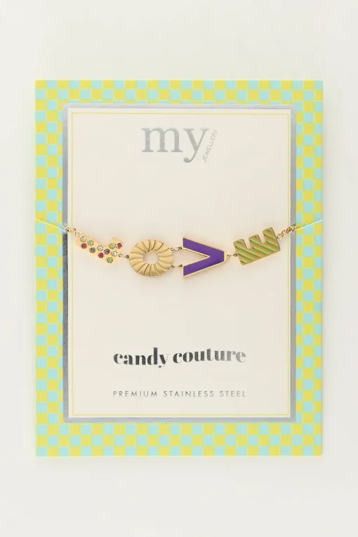 Candy Armband Love Paars