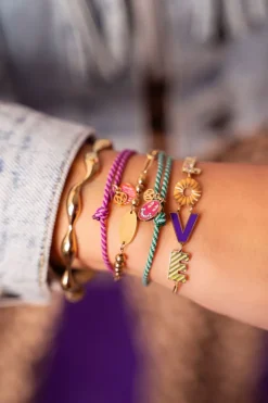 Candy Groene Touw Armband Met Smiley
