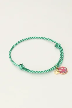 Candy Groene Touw Armband Met Smiley