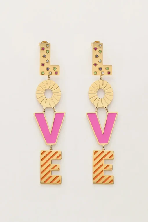 Candy Oorbellen Love Roze