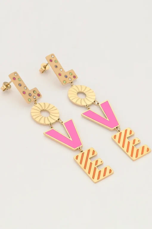 Candy Oorbellen Love Roze