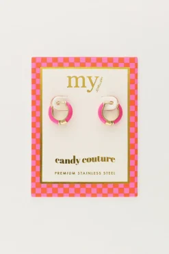 Candy Oorringen Klein Roze