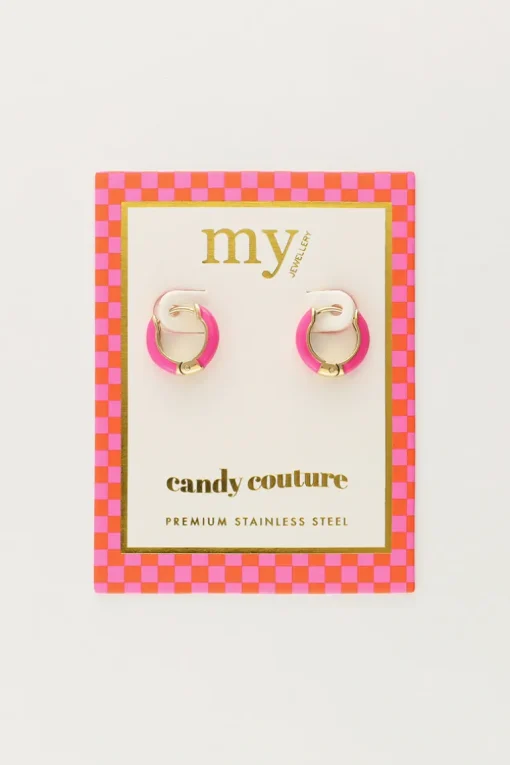 Candy Oorringen Klein Roze