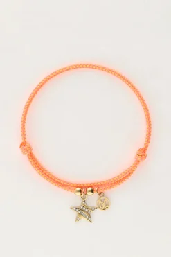 Candy Oranje Touw Armband Met Ster