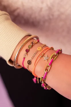 Candy Oranje Touw Armband Met Ster