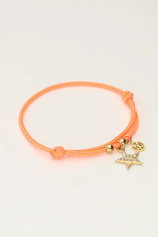 Candy Oranje Touw Armband Met Ster