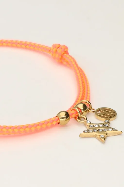 Candy Oranje Touw Armband Met Ster