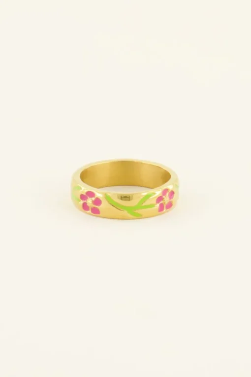 Casa Fiore Ring Met Roze Bloemen