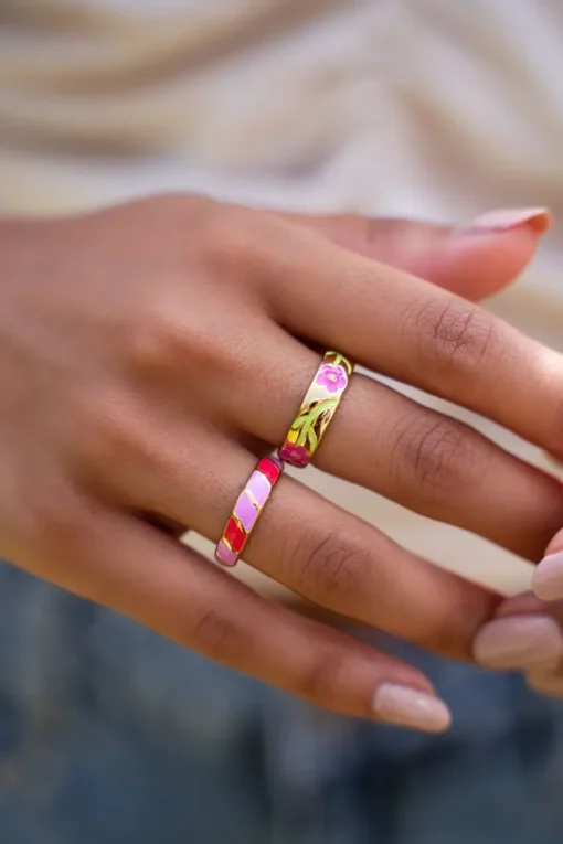 Casa Fiore Ring Met Roze Bloemen