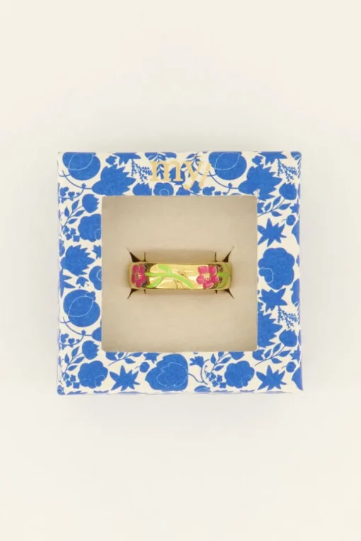 Casa Fiore Ring Met Roze Bloemen