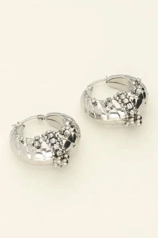 Chuncky Oorringen Met Strass Kralen