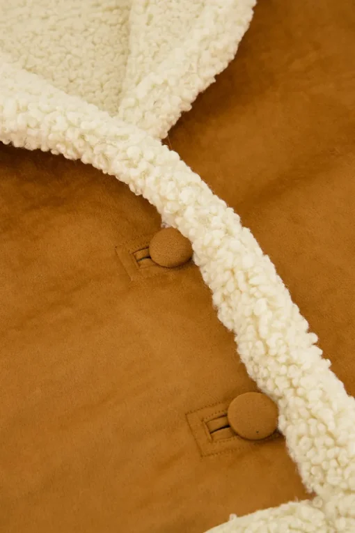 Cognac Suède Teddy Gilet
