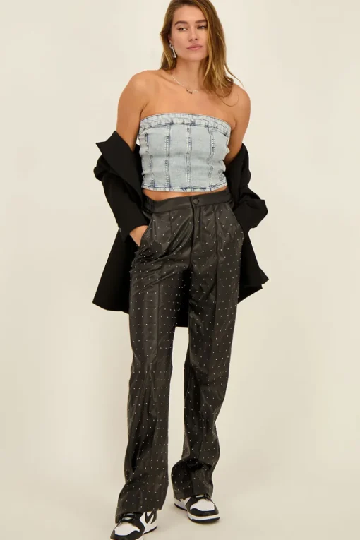 Denim Blauwe Corset Top