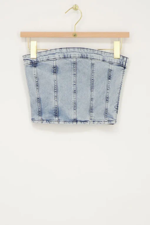 Denim Blauwe Corset Top