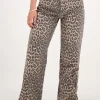 Denim Jeans Met Panterprint