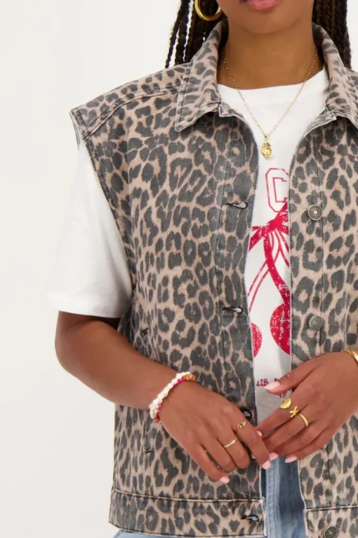 Denim Panterprint Gilet