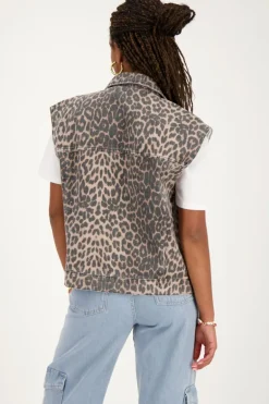 Denim Panterprint Gilet