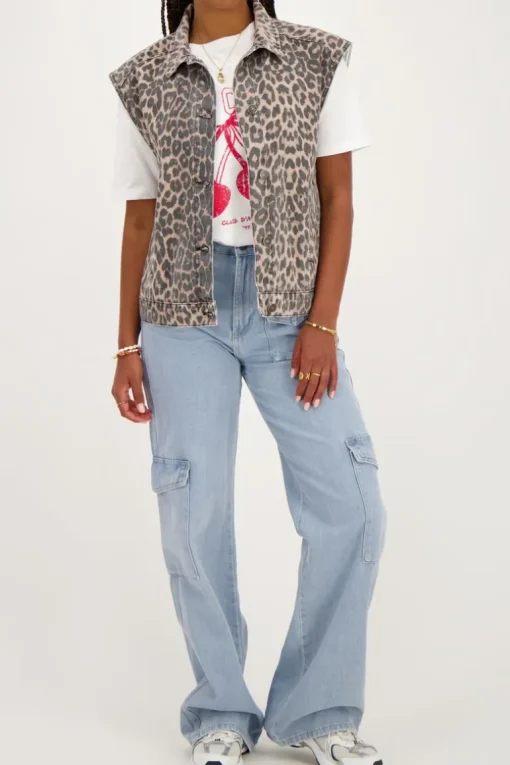 Denim Panterprint Gilet