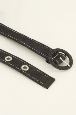 Denim Riem Met Zilveren Details