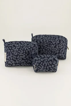 Denim Toilettas Set Met Animal Print