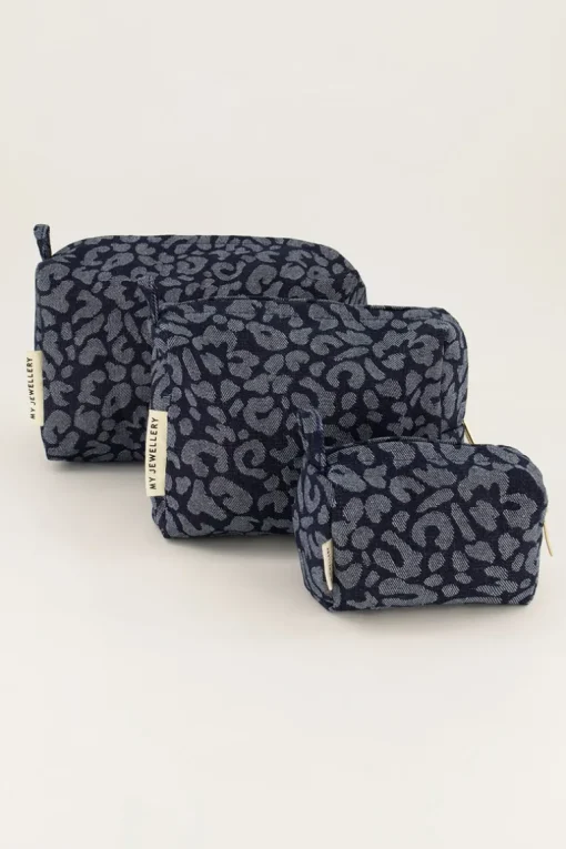 Denim Toilettas Set Met Animal Print