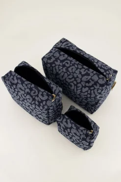 Denim Toilettas Set Met Animal Print