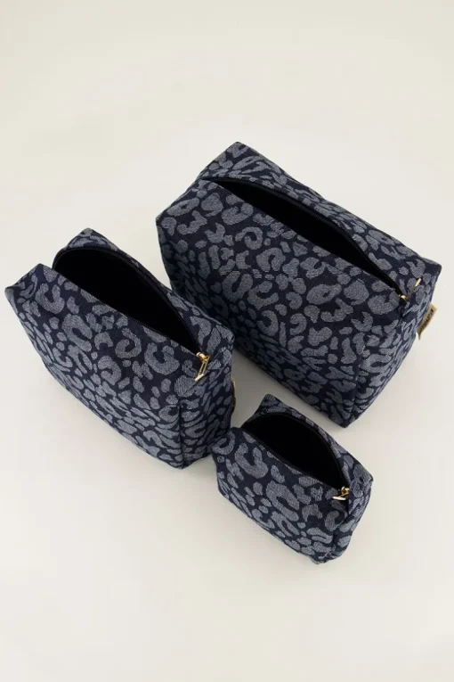 Denim Toilettas Set Met Animal Print