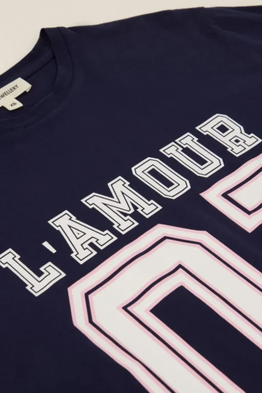 Donkerblauw Baseball T-shirt L'amour