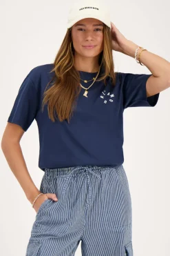 Donkerblauw T-shirt Met Wit ''L'amour''