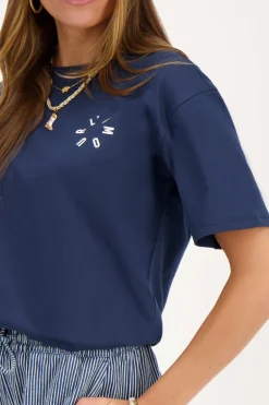 Donkerblauw T-shirt Met Wit ''L'amour''