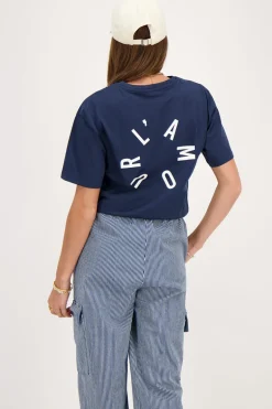 Donkerblauw T-shirt Met Wit ''L'amour''