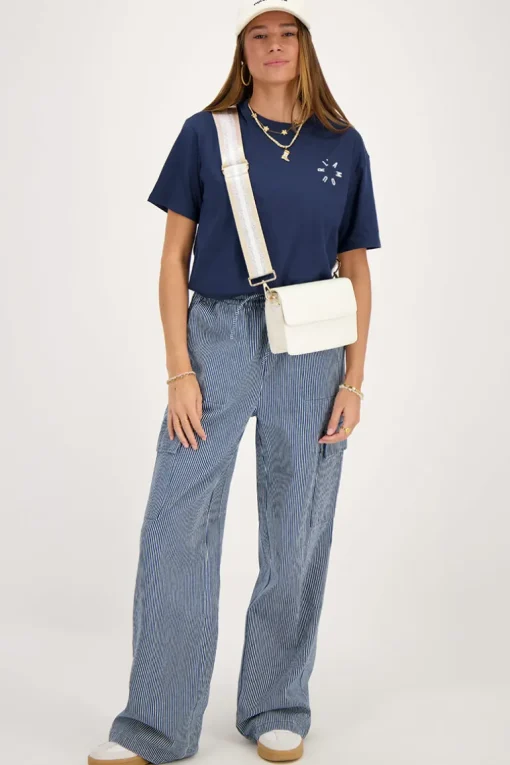 Donkerblauw T-shirt Met Wit ''L'amour''