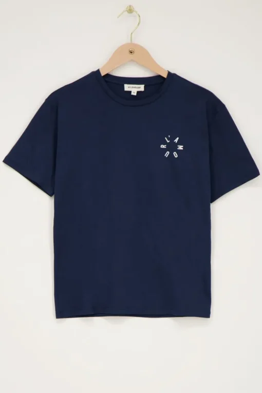 Donkerblauw T-shirt Met Wit ''L'amour''
