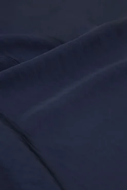 Donkerblauwe Midi Satijnen Rok