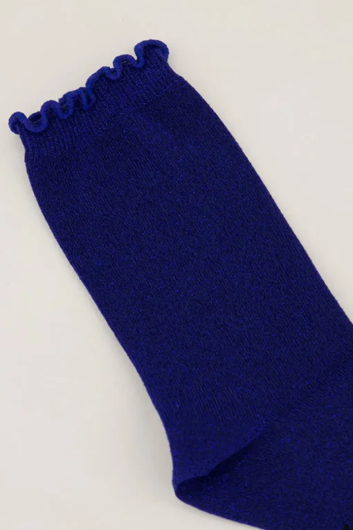 Donkerblauwe Sokken Met Lurex En Ruffle