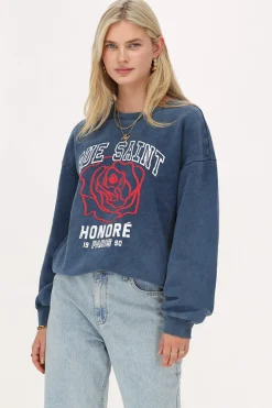 Donkerblauwe Sweater "Rue Saint Honoré"