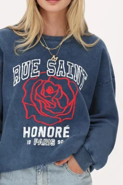 Donkerblauwe Sweater "Rue Saint Honoré"